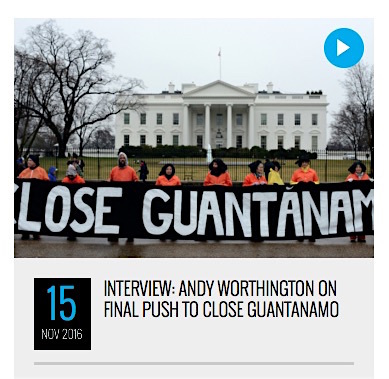 The image from Shadowproof for Kevin Gosztola's interview with Andy Worthington in November 2016.