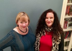 Me with Brooklyn artist Rene Lynch (who painted A Different Sleep, on the cover of She Returns to the Floating World)