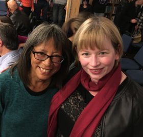 At Donna Miscolta's book launch for Hola and Goodbye