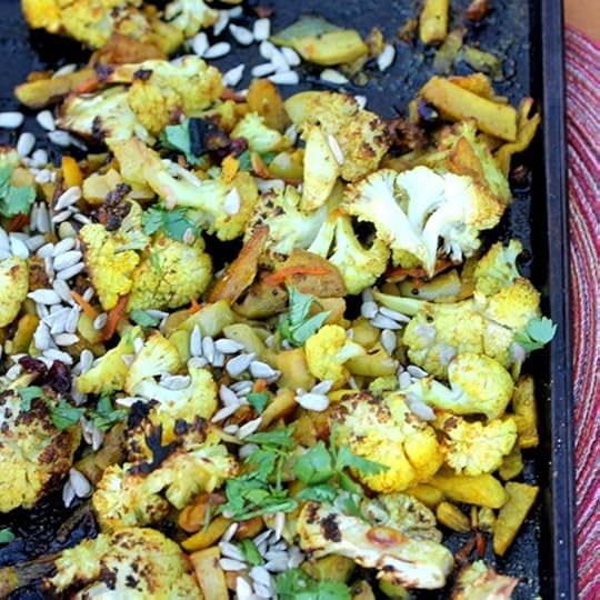 Indian Spiced Roasted Squash and Cauliflower