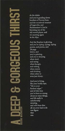 THIRST/BOOKWORKS READING BROADSIDE