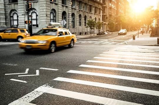 taxi running fast on nyc