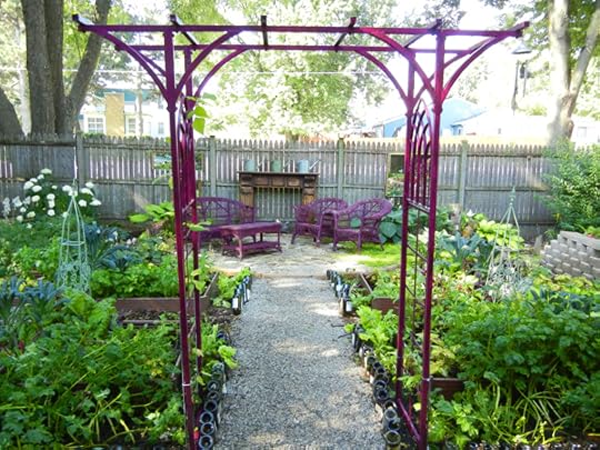 Wine bottle French Potager Garden