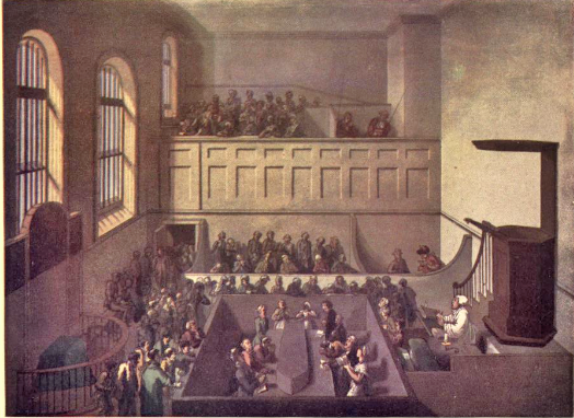 Newgate Chapel, from Microcosm of London; or, London in miniature