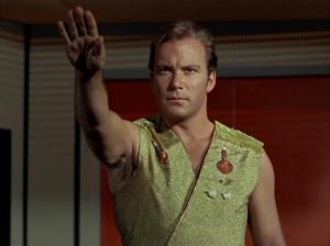 Kirk salutes in Mirror Mirror