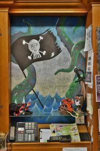 The Onion in chalk, courtesy of Carmarthen Waterstones.