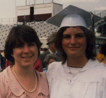My beautiful sister at my high school graduation.