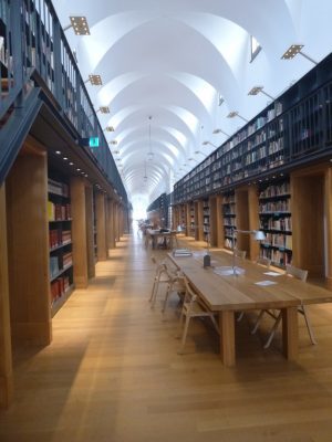 The modern library at the monastery of San Giorgio.