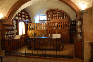 reconstructed early modern apothecary shop in the museum