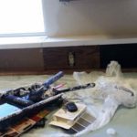 Whoever built this house left all sorts of unfinished bits. Like thse strange cubby holes (left) I painted them black (right) which makes them invisible.
