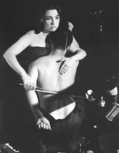 Charlotte Moorman and her fabulous 'cello'