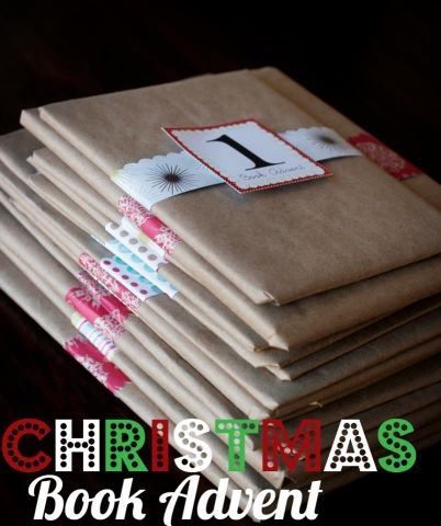 Christmas Book Advent. Simply wrap a favorite Christmas story. One for each day leading up to Christmas Eve. #christmas #advent #hotm: 