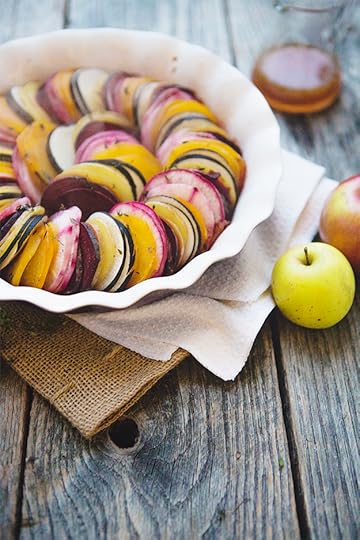 Beet and Root Vegetable Tian with Apple Cider Reduction recipe | FoodforMyFamily.com
