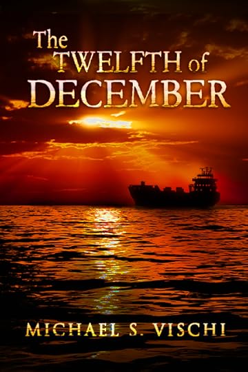 Digitally generated rough blue ocean under dark sky