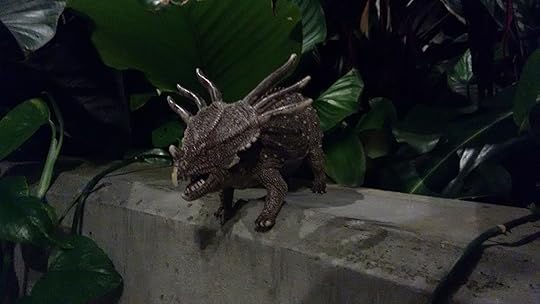 The festive decorations included little plastic dinosaurs!