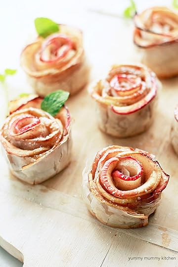 vegan baked apple pastry roses