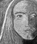 Charcoal Self-Portrait Drawing, by a student at Millis High School