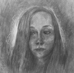 Charcoal Self-Portrait Drawing, by a student at Millis High School