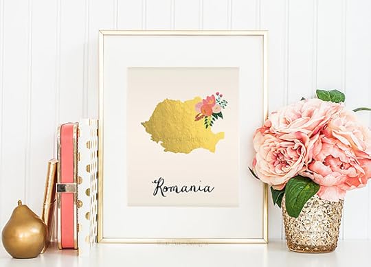 Gold Foil Romanian Map | From Dill To Dracula www.FromDillToDracula.com