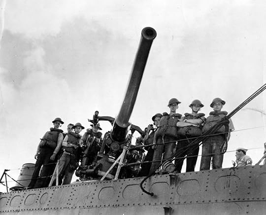 The number three gun of the destroyer USS Ward and her crew, credited with firing the first shot at Pearl Harbor (US Navy photo: NH 97446)