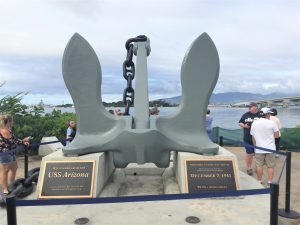 The anchor of the battleship USS Arizona, Pearl Harbor, Hawaii (Photo: Sarah Sundin, 7 Nov 1941)