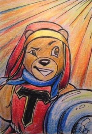 Tristan The Teddy Bear Sketch Card by Veronica Smith