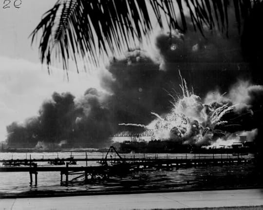 “USS SHAW exploding during the Japanese raid on Pearl Harbor.” December 7, 1941. 80-G-16871. From the National Archives
