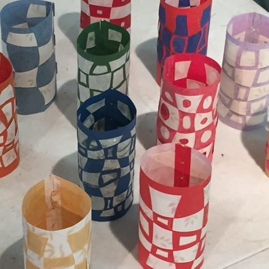 Woven Paper Lanterns created during one of my workshops