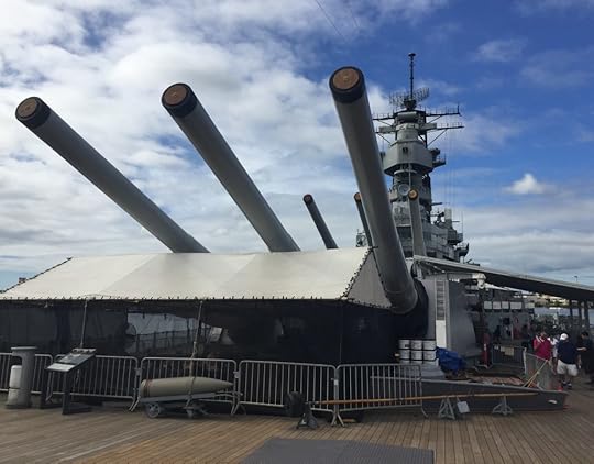 Forward main battery of the battleship USS Missouri, Pearl Harbor, Hawaii (Photo: Sarah Sundin, 7 Nov 2016)