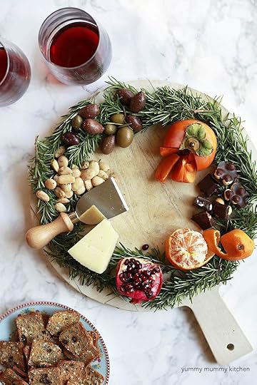 beautiful holiday wreath cheese platter