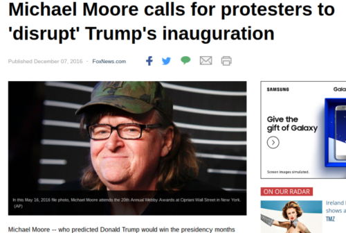 Michael Moore calls for protesters to disrupt Trump s inauguration Fox News