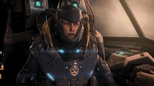 A Defenders of Man viking pilot in StarCraft II's Nova Covert Ops DLC