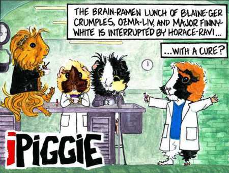 Now is the time on Guinea Pigs and Books where I brag about how Rose McIver liked the postcard I gave her of this painting. She asked me if she could keep it, which was the sweetest possible thing she could have done. Rose McIver is excellent and very small, not unlike Ozma, the guinea pig playing her in the painting.