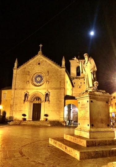 View of the Norcia basilica, before the earthquake destroyed it (Photo by Rod Dreher)