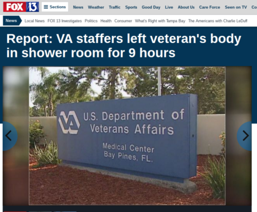 Report VA staffers left veteran s body in shower room for 9 hours Story FOX 13 Tampa Bay