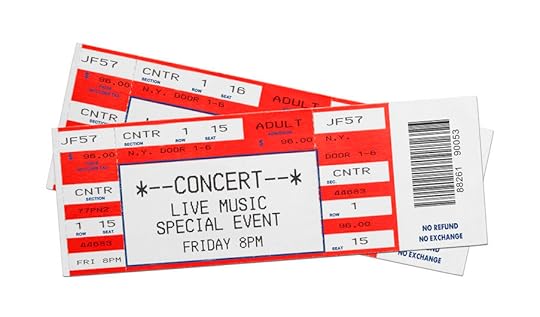 38311352 - pair of blank red concert performance tickets isolated on white background.