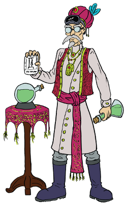 Dr. Bilk, the fortune-telling scientist.