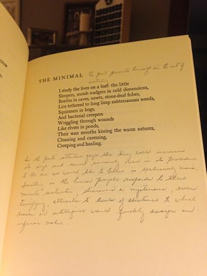 A picture of a Theodore Roethke Poem with handwritten notes