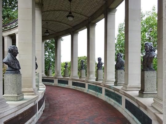 Part of the Hall of Fame of Great Americans in southern Bronx. On the left, there is the bust of Eli Whitney (by Chester A. Beach, 1926), the inventor of the cotton gin, to separate cotton fibers from their seeds. On the right, from the right, the busts of John James Audubon (by A. Stirling Calder, 1927), naturalist, ornithologist, and painter; Samuel F. B. Morse, inventor of the forerunner of the telegraph and the Morse code, and painter; Asa Gray (by Chester A. Beach, 1925), botanist and strong supporter of Charles Darwin; James B. Eads (by Charles A. Grafly, 1924), engineer who opened the Mississippi River for ships; Maria Mitchell (by Emma F. Brigham), educator and the first American woman astronomer; and Louis Agassiz (by Anna Hyatt Huntington, 1928), Swiss-born naturalist with interest in ichthyology and geological history. (Photo by the authors and used with permission.)
