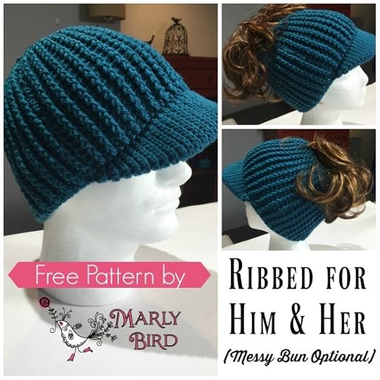 Free Messy Bun Crochet Hat with Brim by Marly Bird