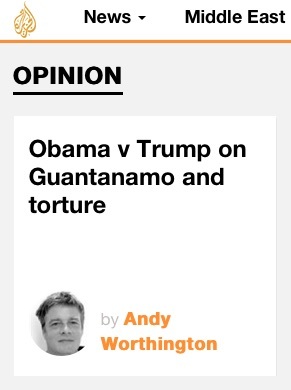 A screenshot of my latest article for Al-Jazeera on the website.