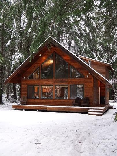 Chalet in the woods in winter: 