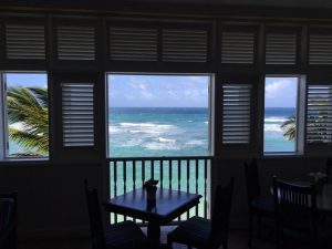 Inspiration for writing is lovely views - Atlantis hotel East Coast Barbados