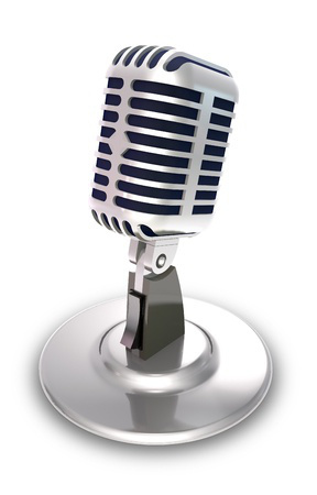 52193162 - professional vocal microphone on white background.