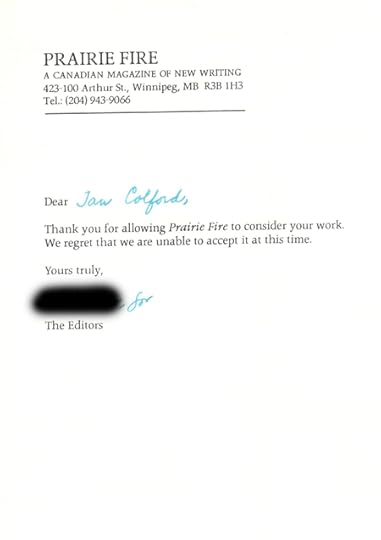 Rejection from Prairie Fire