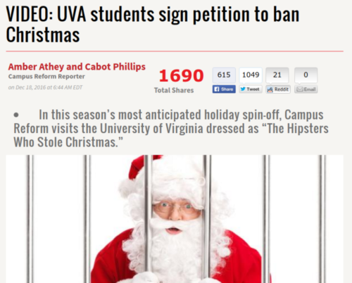 VIDEO UVA students sign petition to ban Christmas