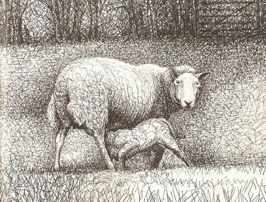 Sheep with lamb by Henry Moore