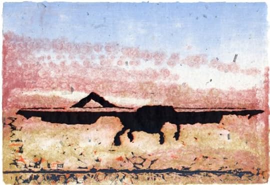 Peter Sowiski, RQ-7 Shadow, 2013. Kozo and abaca paper with woodblock inclusions, pigmented pulps and relief. 11