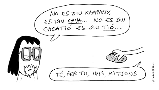 Vinyeta d'humor gràfic sobre el Nadal, el tió i el català correcte.