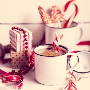 Christmas decoration with hot chocolate mug